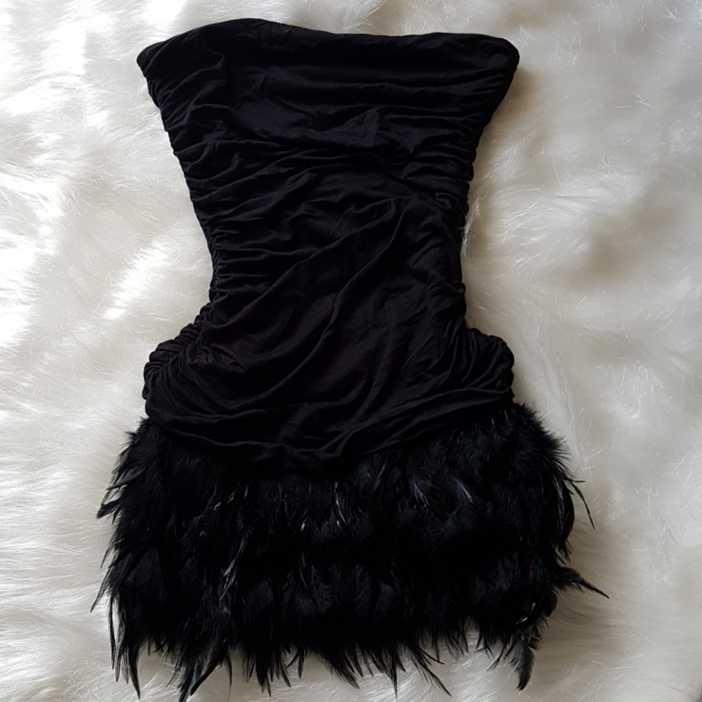 Black feather dress